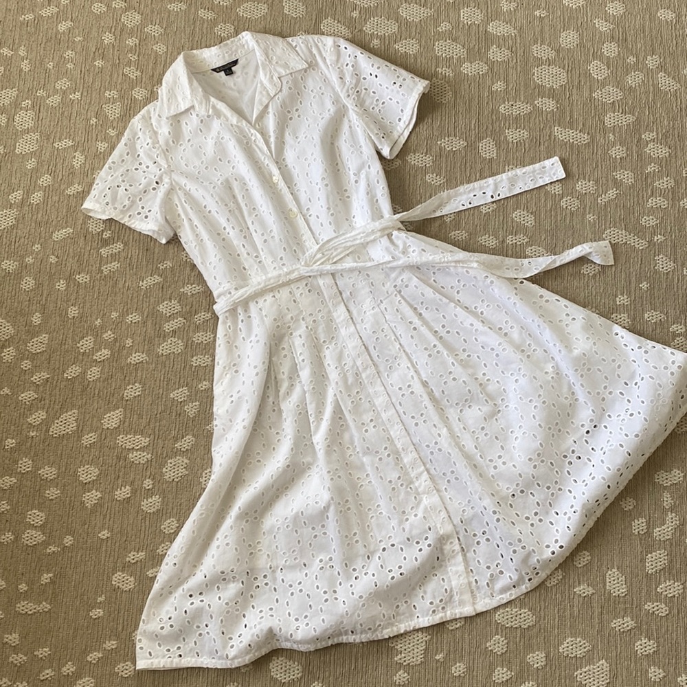 Brooks Brothers White Eyelet Dress size 8